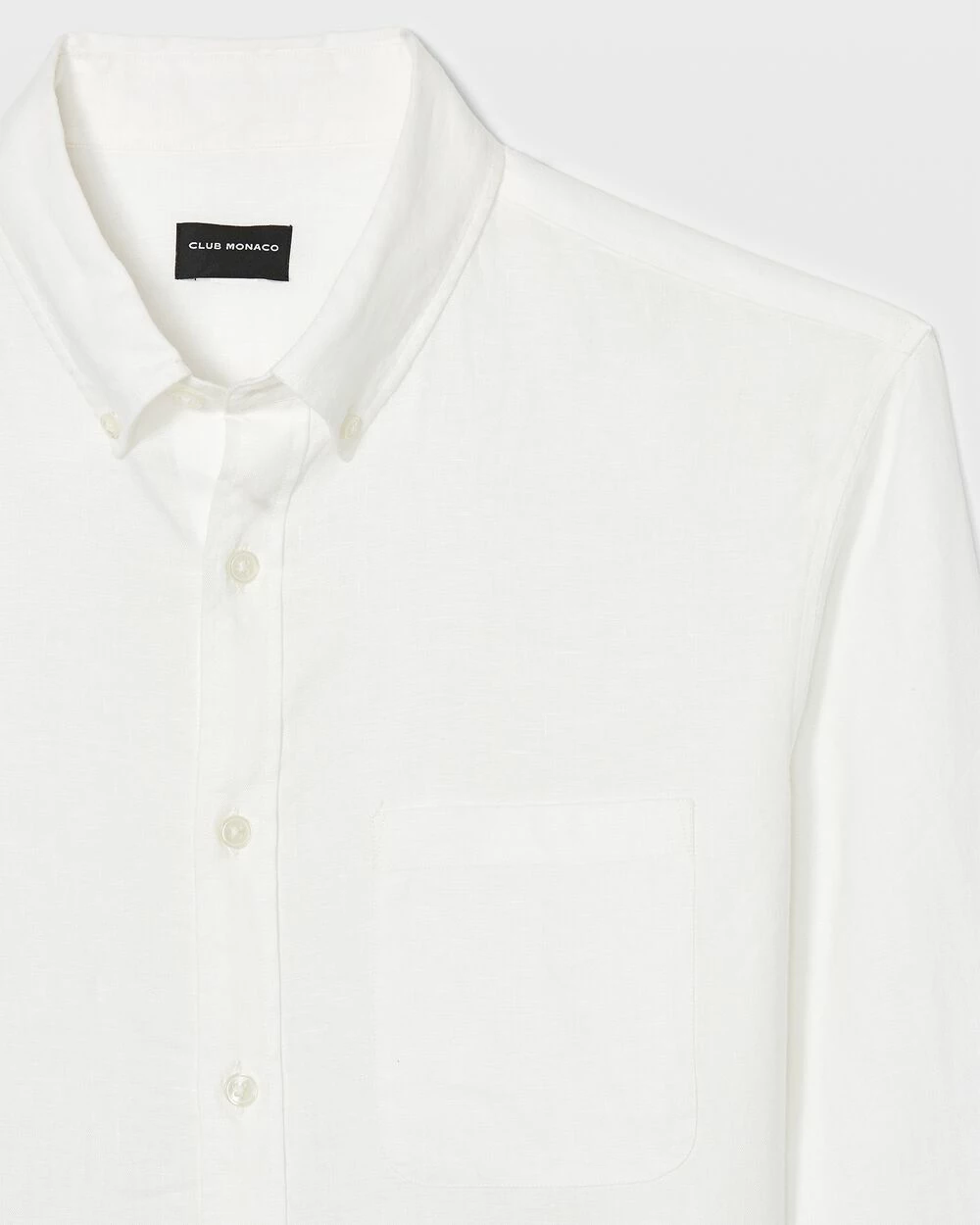 Hot Sale โ Club Monaco Men Slim Solid Linen ๐ Shirt White ๐ - Image 4