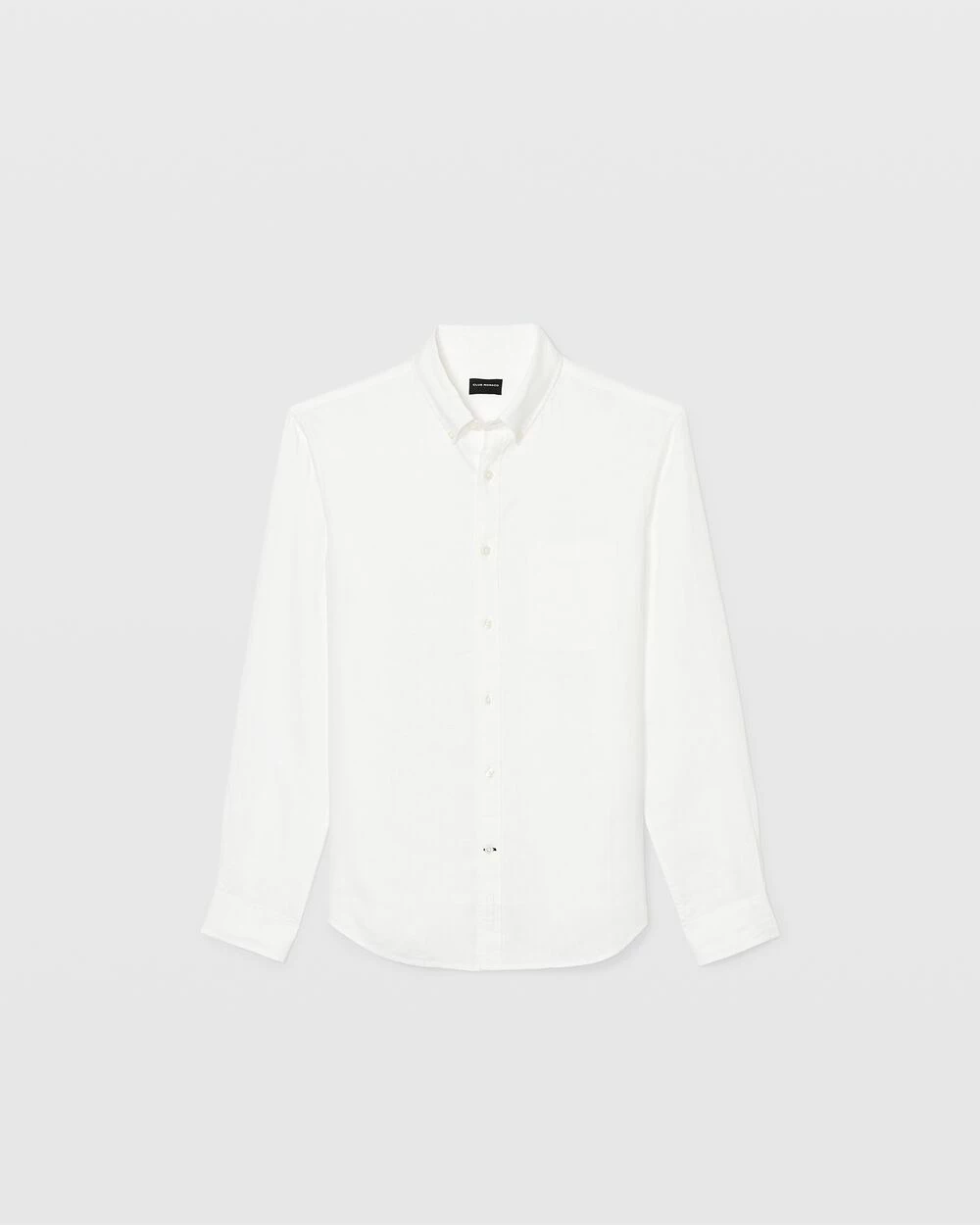 Hot Sale โ Club Monaco Men Slim Solid Linen ๐ Shirt White ๐ - Image 5