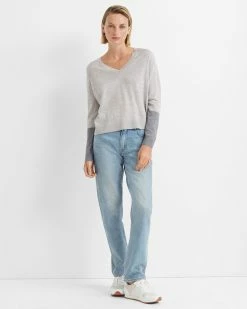 Promo ๐ Club Monaco ๐ฉ Women Zaydie Merino Wool Sweater Light Grey ๐