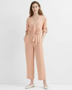 Hot Sale 🤩 Club Monaco 👩 Women Utility Jumpsuit Pink 👍