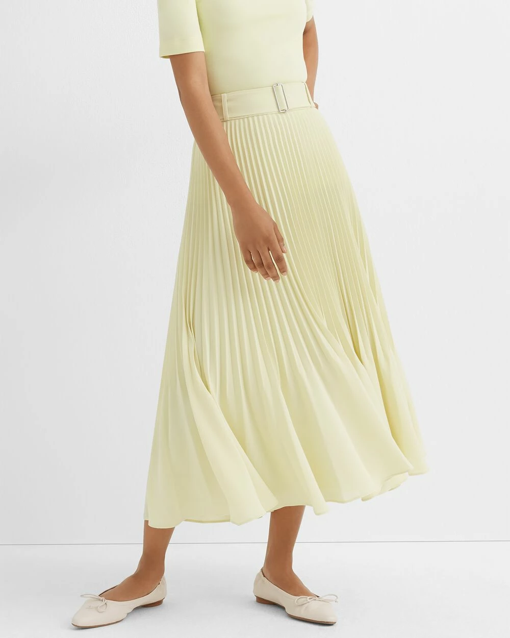 Buy ๐ฅ Club Monaco ๐ฉ Women Split Pleat ๐ Skirt Neon Green ๐
