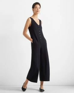 Wholesale ๐งจ Club Monaco ๐ฉ Women A-Line Knit Jumpsuit Black โ