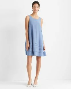 Deals β€οΈ Club Monaco π© Women Layered Tuck π Dress Cerulean π