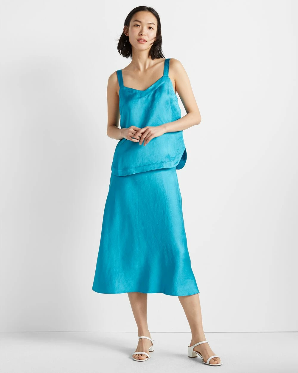 Deals ๐ Club Monaco ๐ฉ Women Bias Midi ๐ Skirt Turqouise ๐ - Image 2