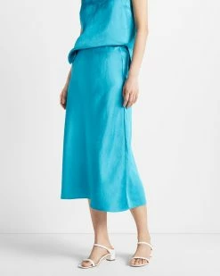 Deals 🛒 Club Monaco 👩 Women Bias Midi 👗 Skirt Turqouise 👏