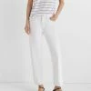 Flash Sale 🥰 Club Monaco 👩 Women Relaxed Slim Crop 👖 Jeans White 🧨
