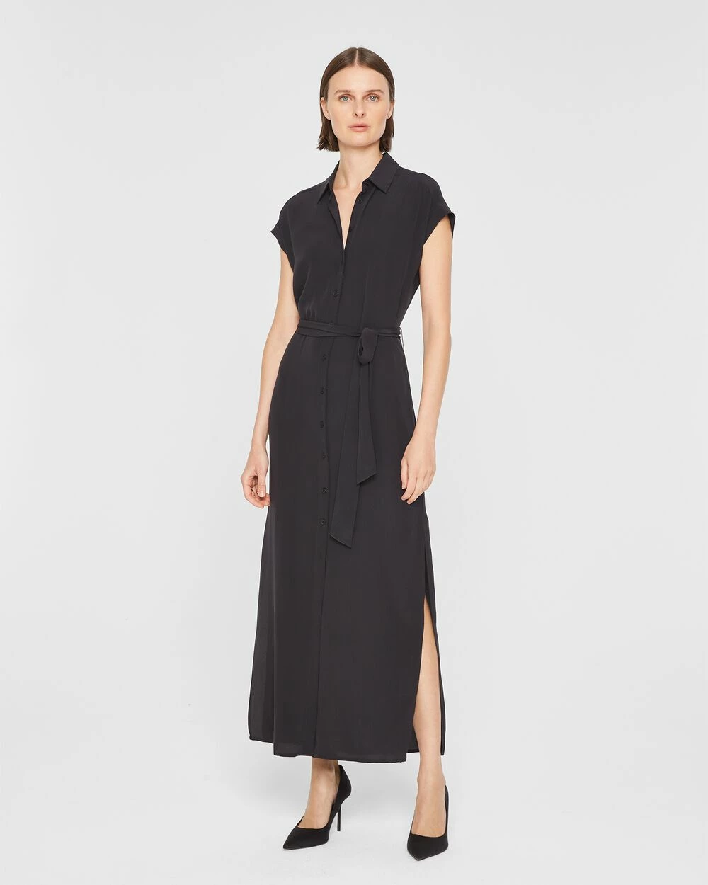 Best Pirce 🔔 Club Monaco 👩 Women Danielle Silk 👗 Dress Black 🛒