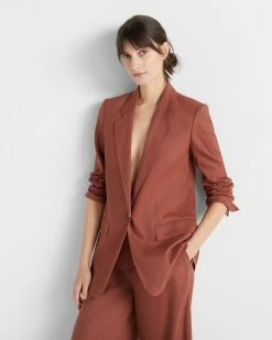 Best reviews of โ๏ธ Club Monaco ๐ฉ Women Classic Linen Blazer Rust โค๏ธ