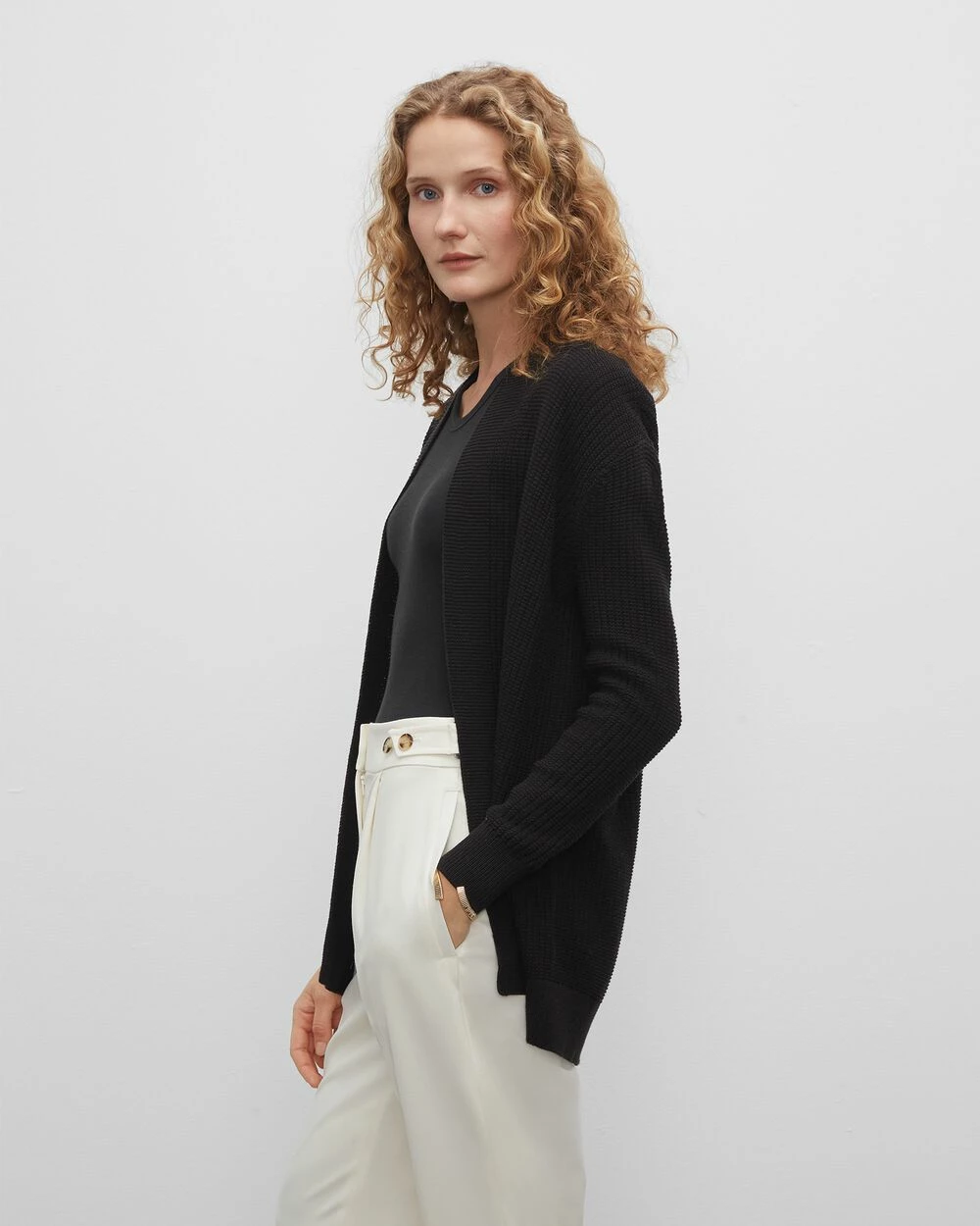 Best reviews of ๐ Club Monaco ๐ฉ Women Essential โ๏ธ Summer Cardigan Black ๐งจ - Image 3