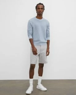 Cheap 🧨 Club Monaco Men Maddox Chambray 9 Inch Shorts Grey ❤️