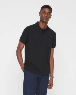 Discount 😉 Club Monaco Men Johnny Collar Polo Black 👍