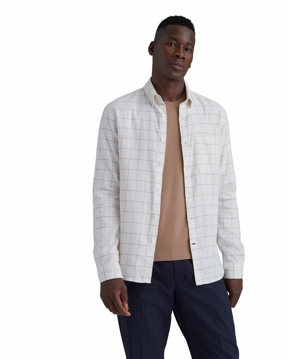 Wholesale โ๏ธ Club Monaco Men Windowpane Flannel ๐ Shirt Ivory ๐ฏ