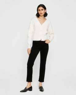 Best Pirce 🔥 Club Monaco 👩 Women The High-Rise Skinny Cord Black 🎁