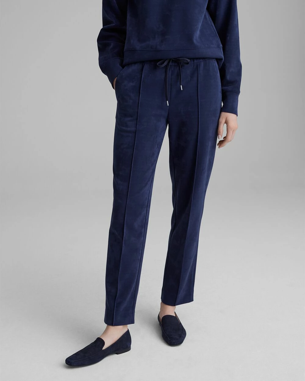 Wholesale β Club Monaco π© Women Suede Knit Pants Navy π€© - Image 4