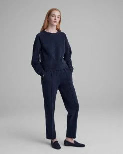 Wholesale β Club Monaco π© Women Suede Knit Pants Navy π€©