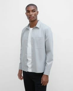 Cheap ๐ Club Monaco Men Long Sleeve Spring Workshirt Grey ๐