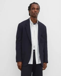 Top 10 ✔️ Club Monaco Men Textural Piqué Blazer Navy 🥰