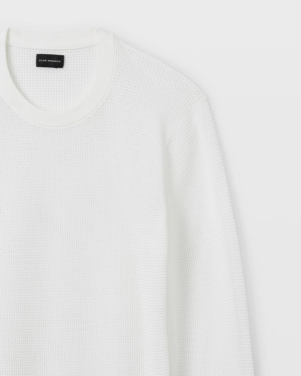 Coupon 😉 Club Monaco Men Mesh Crew Sweater White 😀 - Image 4