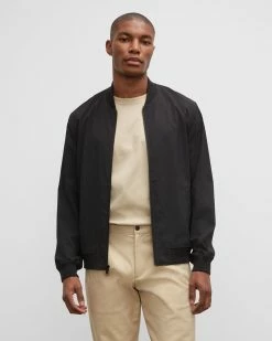 Flash Sale ❤️ Club Monaco Men Mesh Bomber Jacket Caviar 🔔