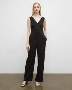 Buy π₯° Club Monaco π© Women Tie Back Jumpsuit Black β¨