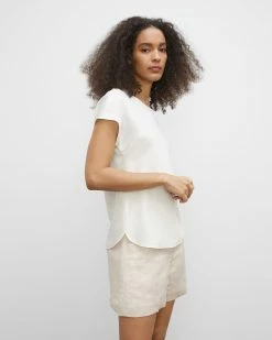 Cheapest ❤️ Club Monaco 👩 Women Satin Tee Sake 🎉