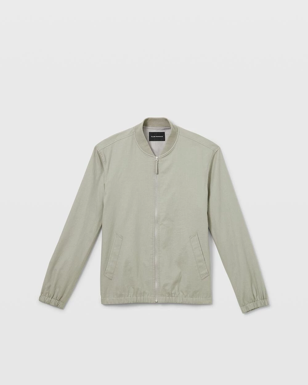 Cheap ๐ Club Monaco Men ๐ Summer Linen Bomber Light Green โ๏ธ - Image 3