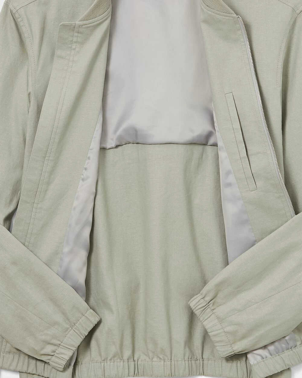 Cheap ๐ Club Monaco Men ๐ Summer Linen Bomber Light Green โ๏ธ - Image 4