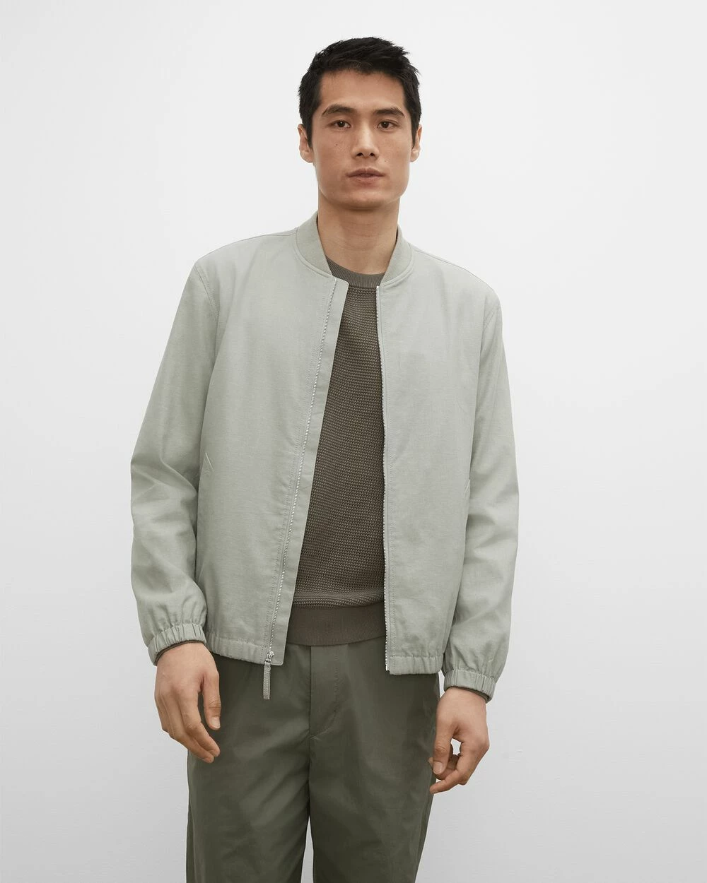 Cheap ๐ Club Monaco Men ๐ Summer Linen Bomber Light Green โ๏ธ