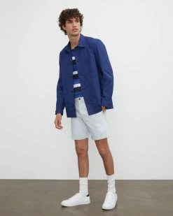 Wholesale ๐งจ Club Monaco Men Baxter Textured 7" Shorts Pale Blue ๐