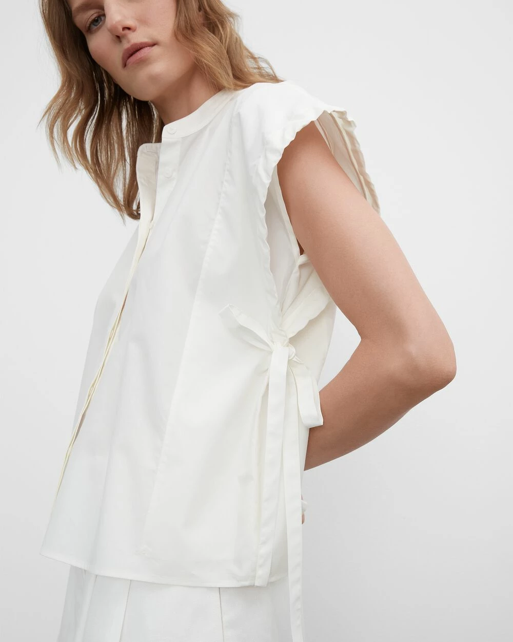 Best deal π Club Monaco π© Women Cinched Sleeve π Shirt White π€© - Image 3