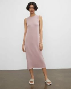 Coupon 😉 Club Monaco 👩 Women Maxi Knit 👗 Dress Mauve ⭐
