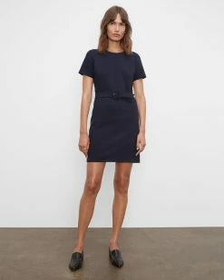 Wholesale ๐ Club Monaco ๐ฉ Women Belted Tailored Mini ๐ Dress Navy ๐ฅฐ
