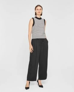 Outlet 👍 Club Monaco 👩 Women Signature Elasticated Trousers Caviar 😀