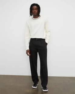 Wholesale 😀 Club Monaco Men Inverted Pleated Pants Black 🤩