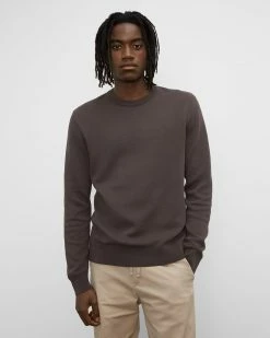 Wholesale ❤️ Club Monaco Men Long Sleeve Double Knit Crew Sweater Black Olive 🥰