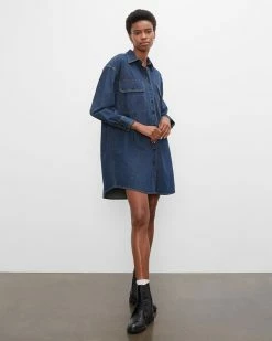 Top 10 ❤️ Club Monaco 👩 Women Denim 👕 Shirt 👗 Dress Indigo ⌛