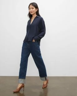 Cheapest 🎁 Club Monaco 👩 Women Cuffed 👖 Jeans Indigo 🥰