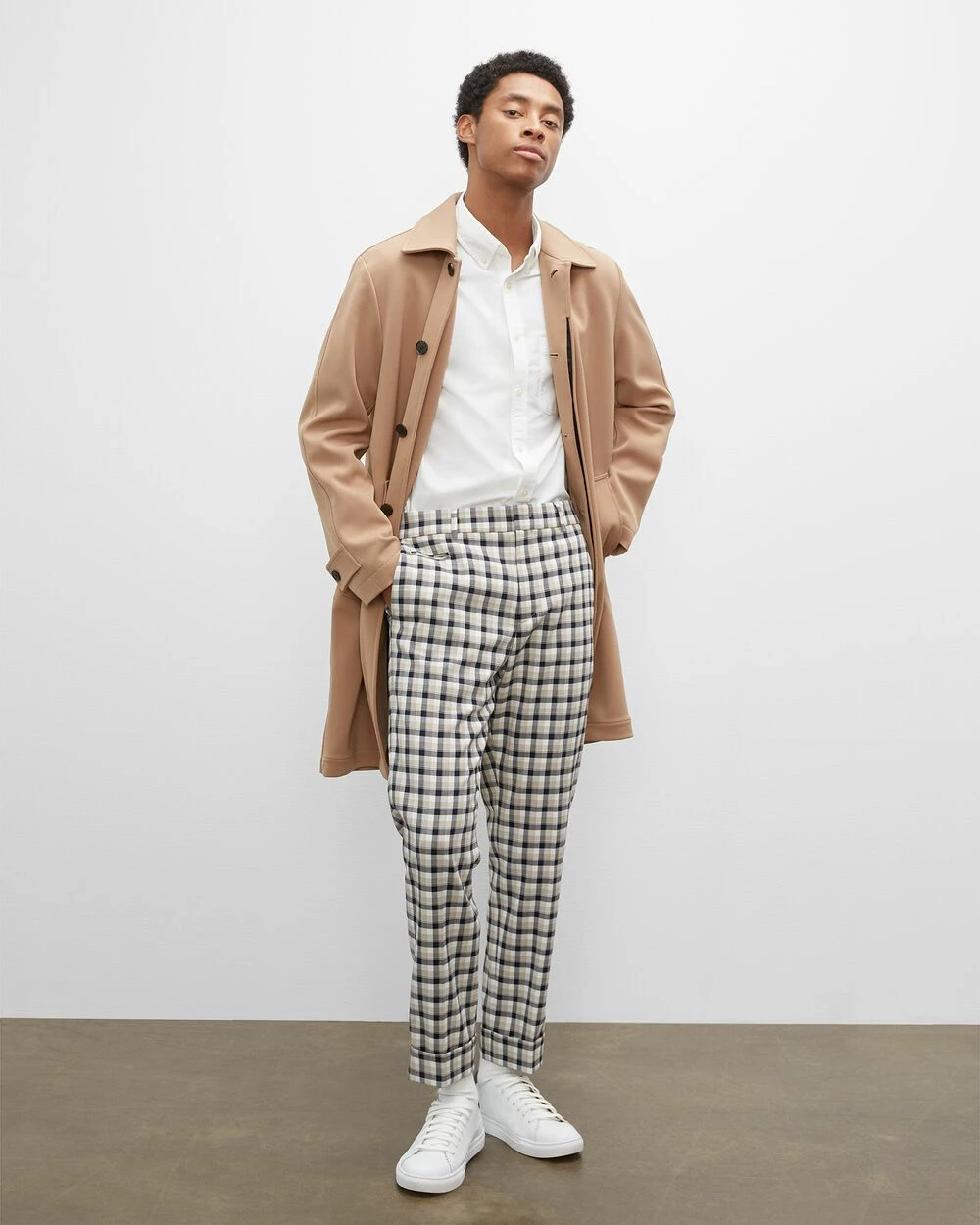 Coupon ๐ Club Monaco Men Drainpipe Plaid Pants Blue Multi ๐ - Image 3