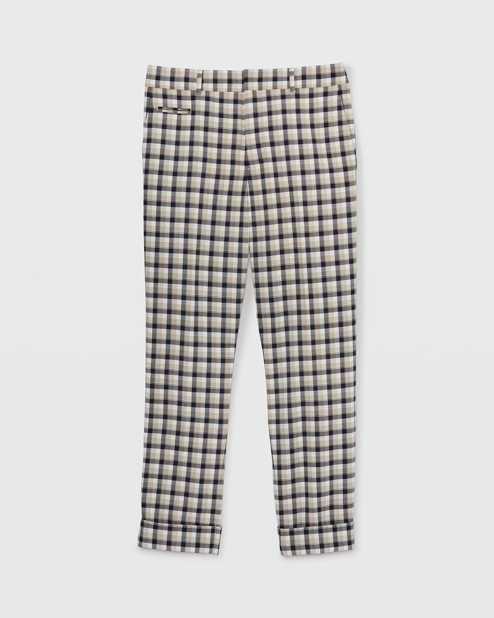 Coupon ๐ Club Monaco Men Drainpipe Plaid Pants Blue Multi ๐ - Image 4