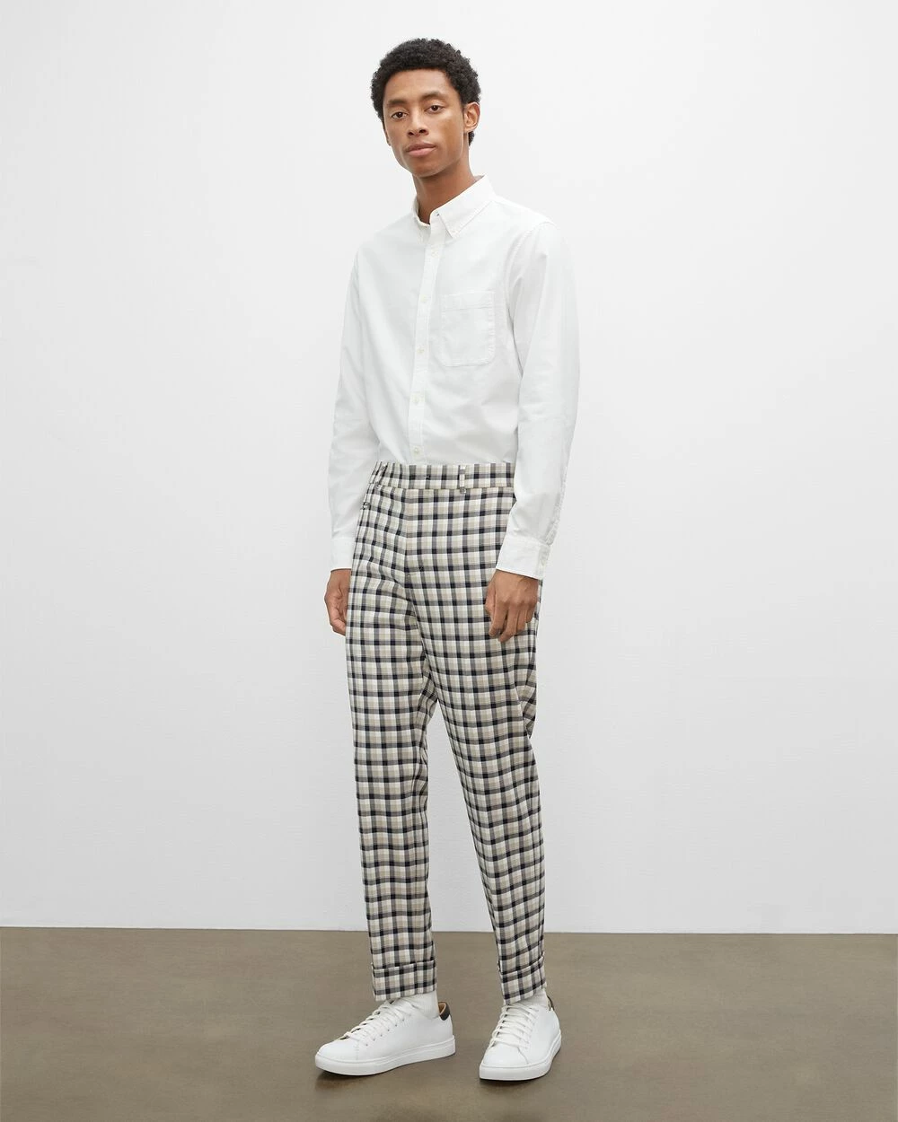 Coupon ๐ Club Monaco Men Drainpipe Plaid Pants Blue Multi ๐