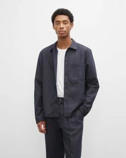 New ๐ Club Monaco Men Long Sleeve Workshirt Indigo โญ