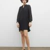 Wholesale ✨ Club Monaco 👩 Women Popover Silk Tunic 👗 Dress Black 🌟