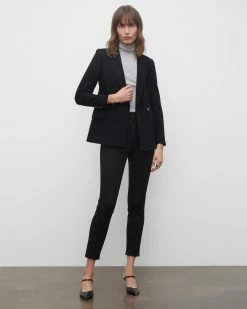 Deals ✔️ Club Monaco 👩 Women Slim Seam Detail Trousers Black ❤️