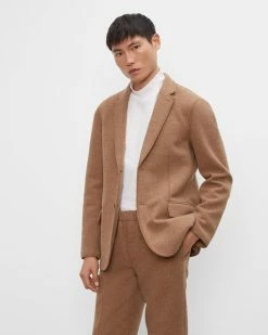 Buy 🥰 Club Monaco Men Fashion Blazer Dark Camel 🔔