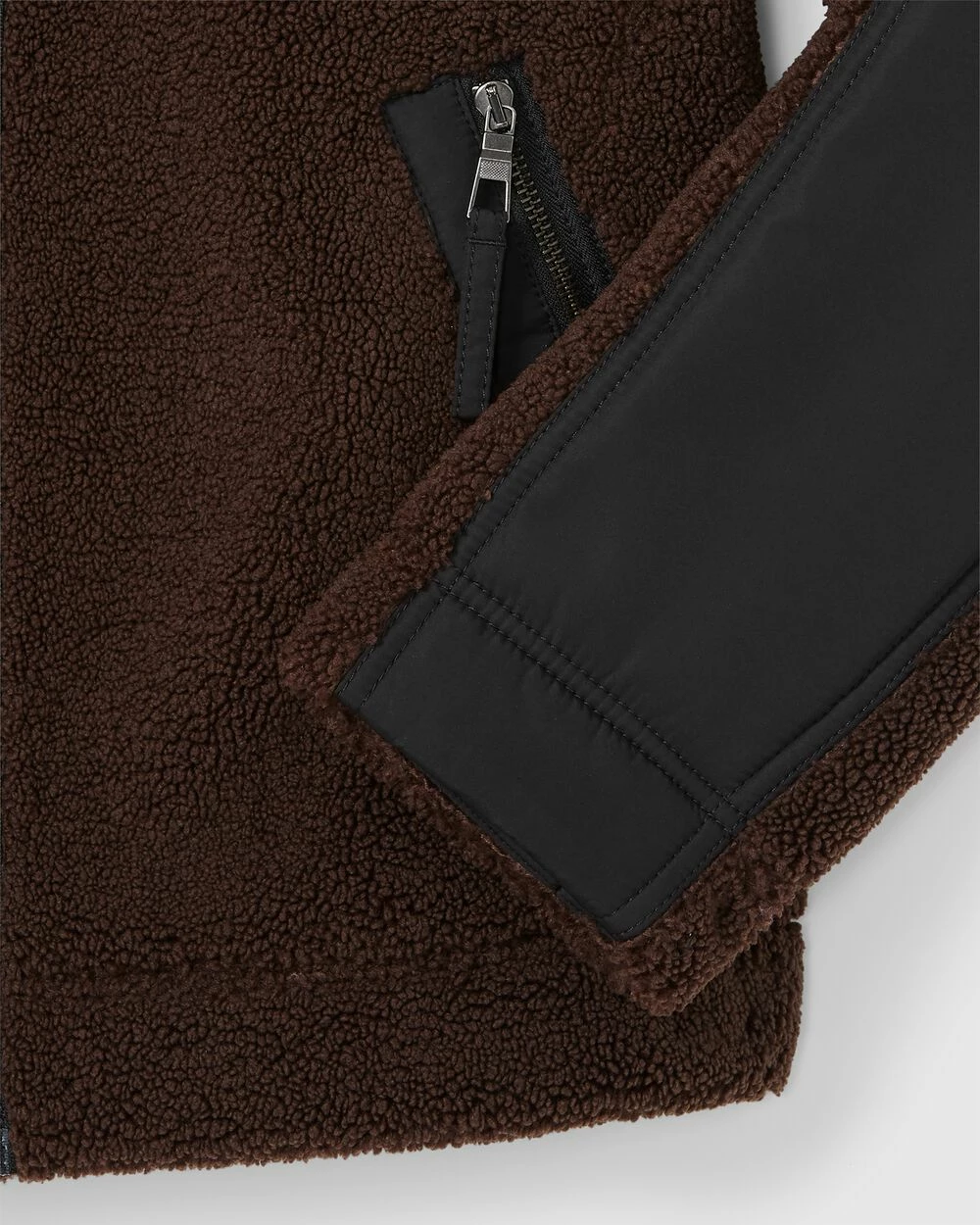 Cheap โ Club Monaco Men Sherpa Jacket Chocolate โ - Image 5