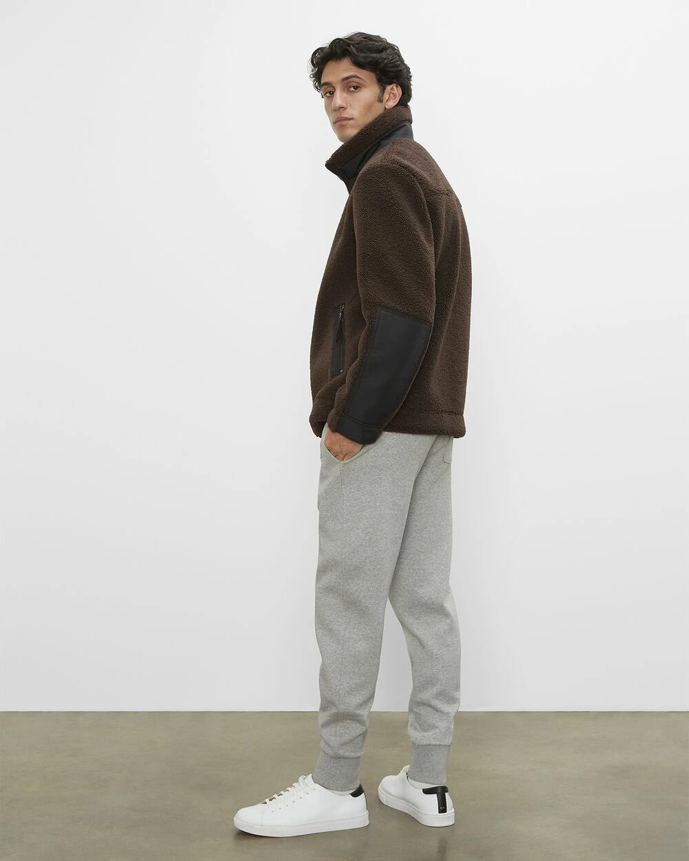 Cheap โ Club Monaco Men Sherpa Jacket Chocolate โ