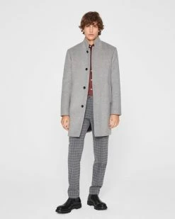 Best deal ๐ฅ Club Monaco Men Loukas Funnel Neck ๐งฅ Coat Grey โค๏ธ