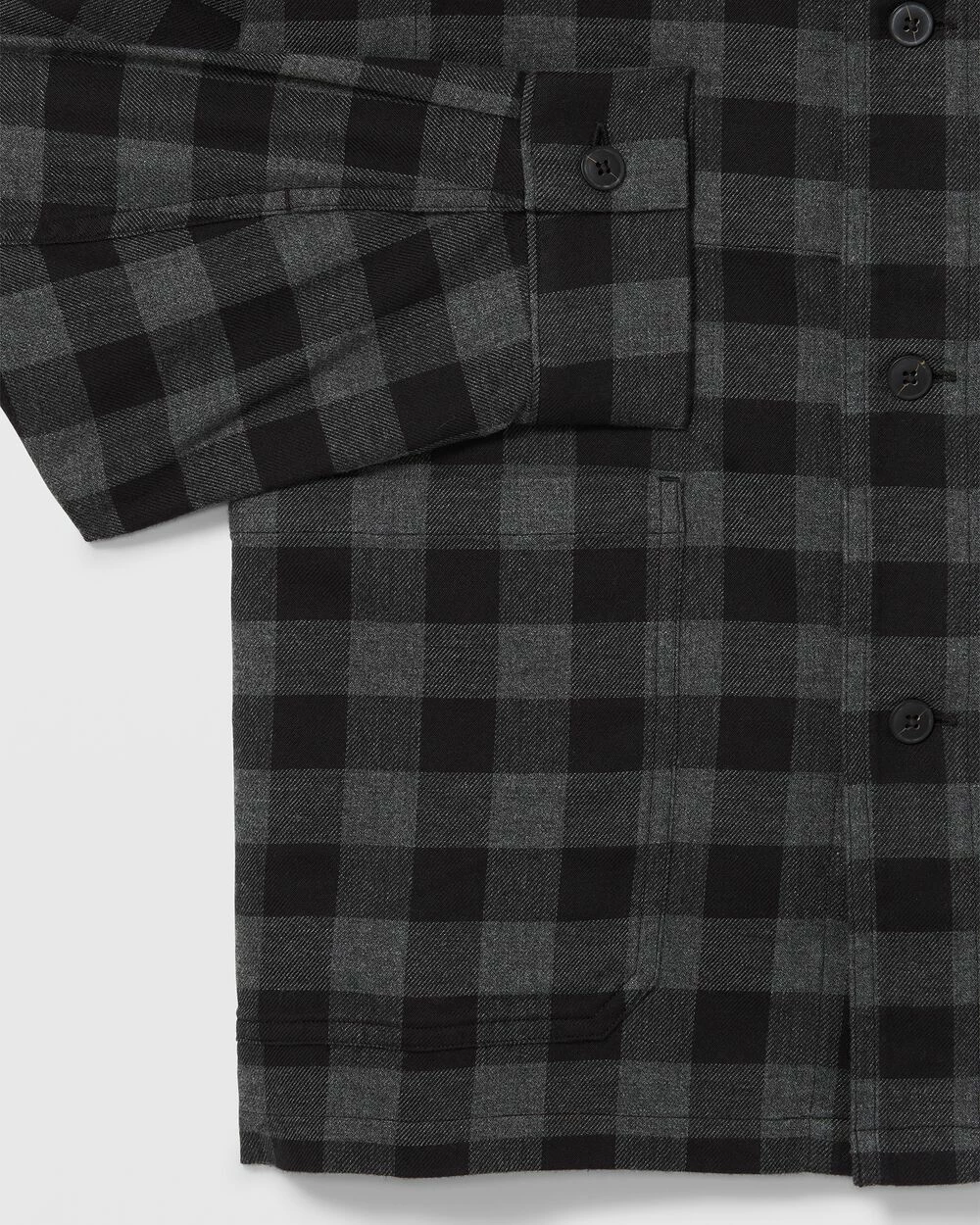 Best Sale π Club Monaco Men Long Sleeve Plaid Flannel Workshirt Grey Multi Check π - Image 5