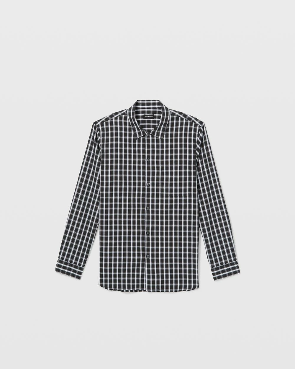 Best Sale ๐ Club Monaco Men Long Sleeve Check Standard ๐ Shirt Black Multi ๐ - Image 3