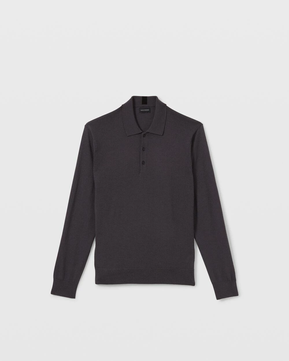 Best Sale ๐ Club Monaco Men Merino Wool Polo Sweater Dark Grey ๐ - Image 3